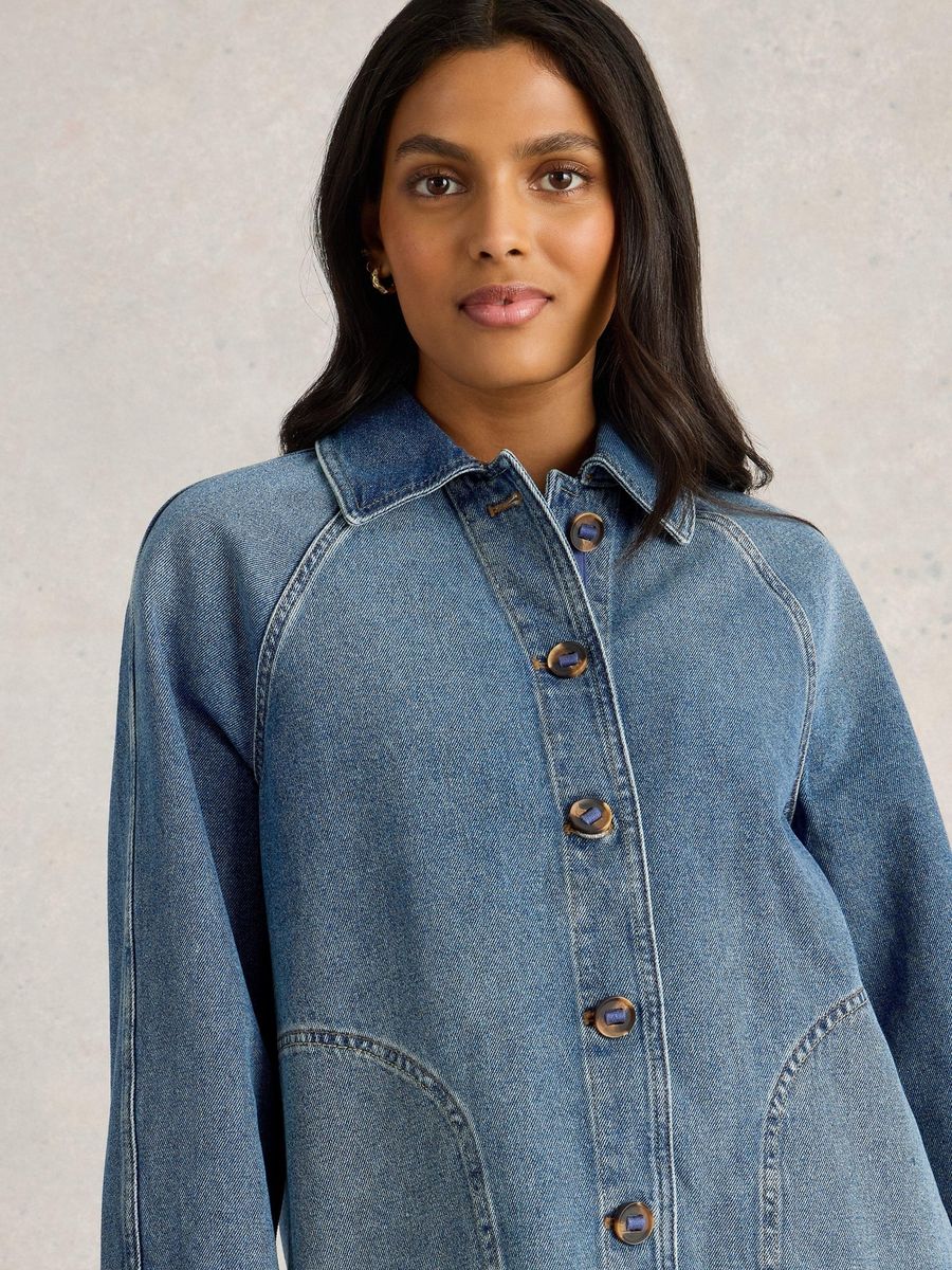 Oversized Jeansjacke mit Raglanärmeln