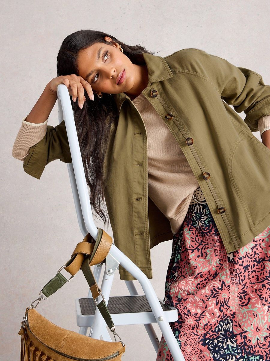 Oversized Jeansjacke mit Raglanärmeln