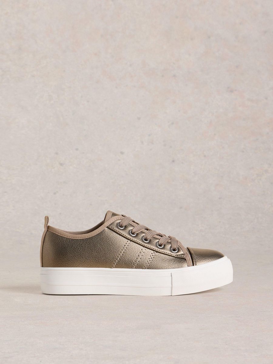 Metallic Plateausneakers zum Schnüren