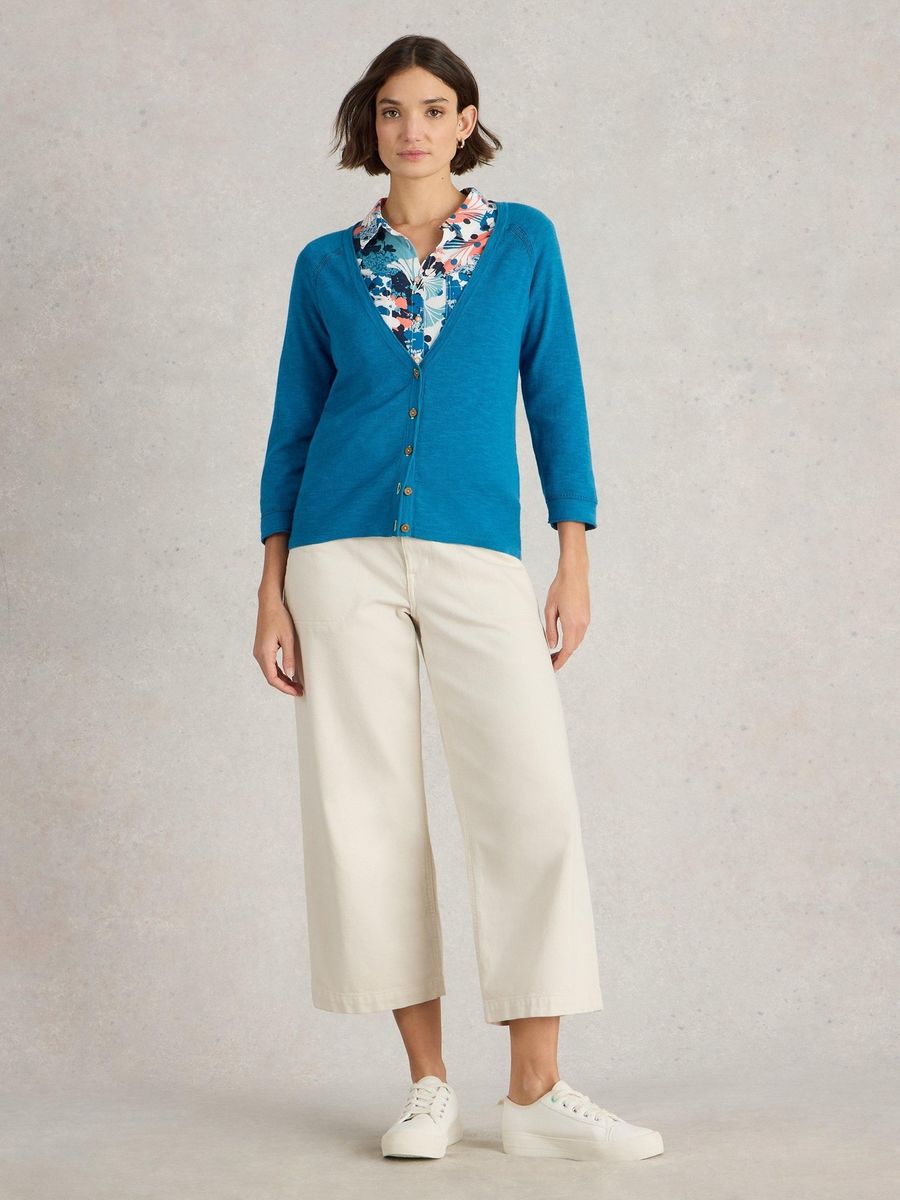 Klassische Strickjacke aus Leinenmischung
