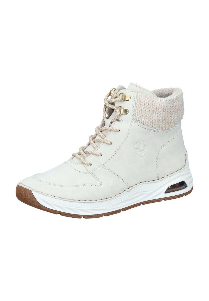 Schnürstiefelette mit Strickbund