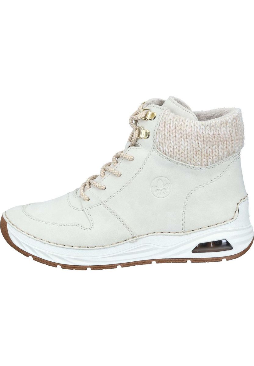 Schnürstiefelette mit Strickbund