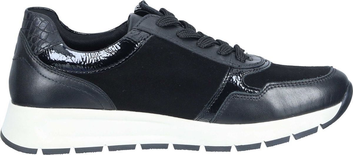 Leder Schnür-Sneaker mit Reißverschlussdetail