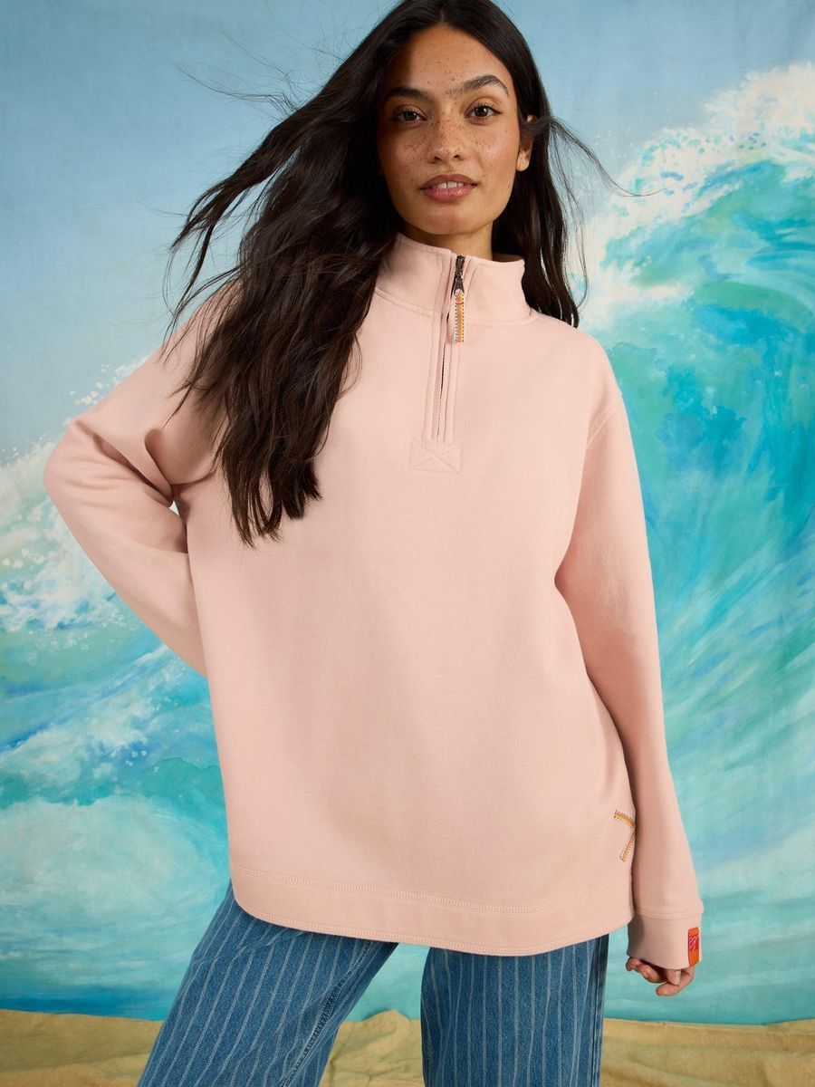 Locker geschnittenes Viertel-Reißverschluss-Sweatshirt