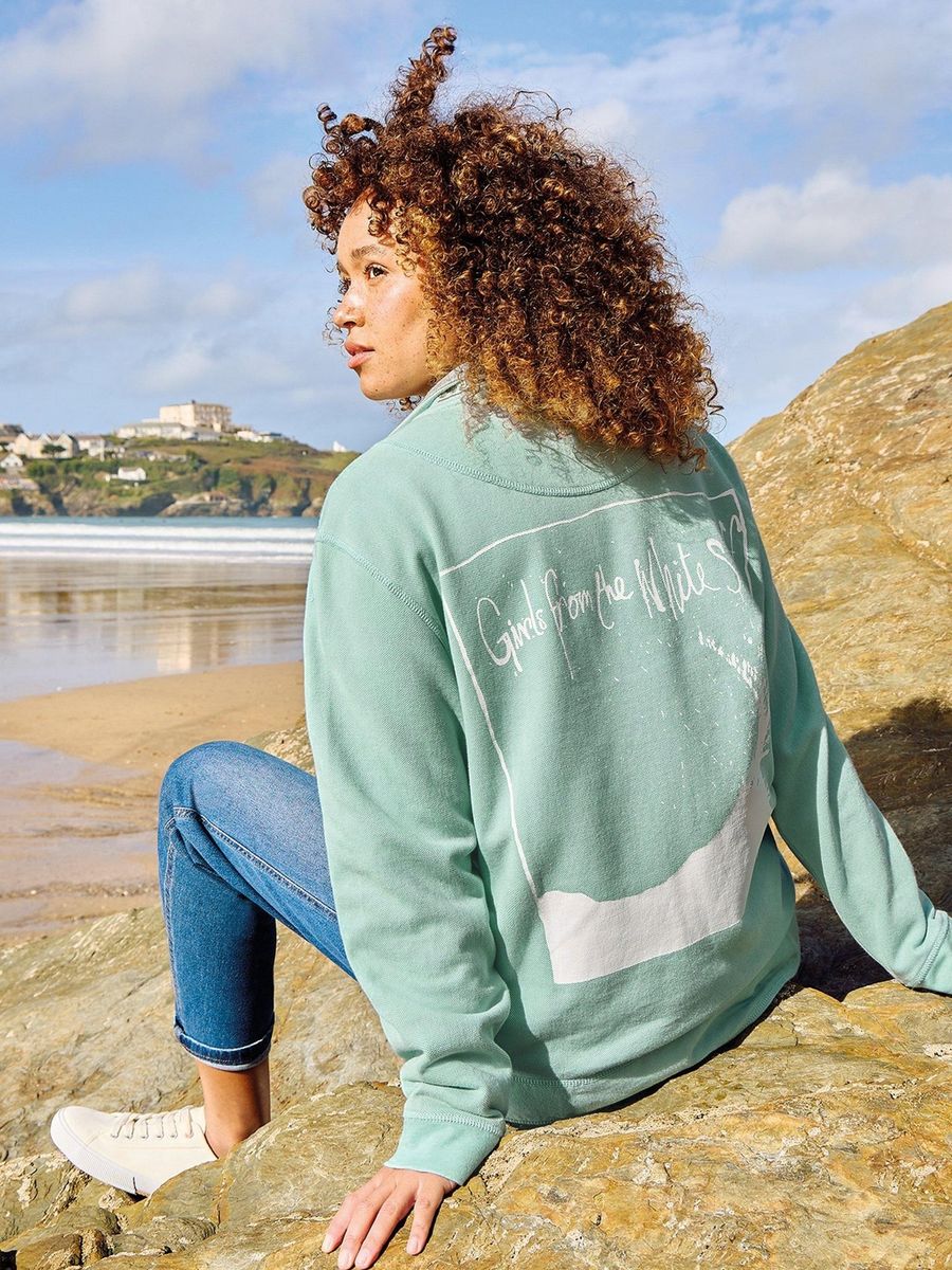 Locker geschnittenes Viertel-Reißverschluss-Sweatshirt