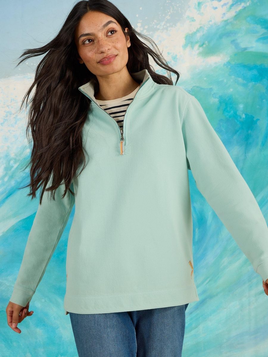 Locker geschnittenes Viertel-Reißverschluss-Sweatshirt
