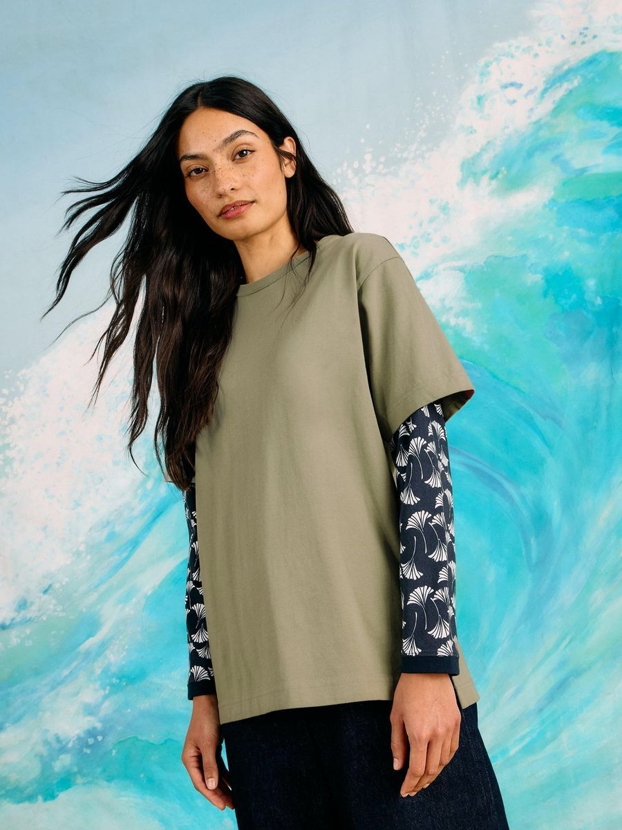 Baumwoll T-Shirt mit Grafikprint