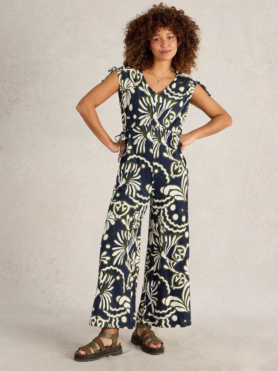 Jersey-Jumpsuit mit floralem Print aus Baumwolle
