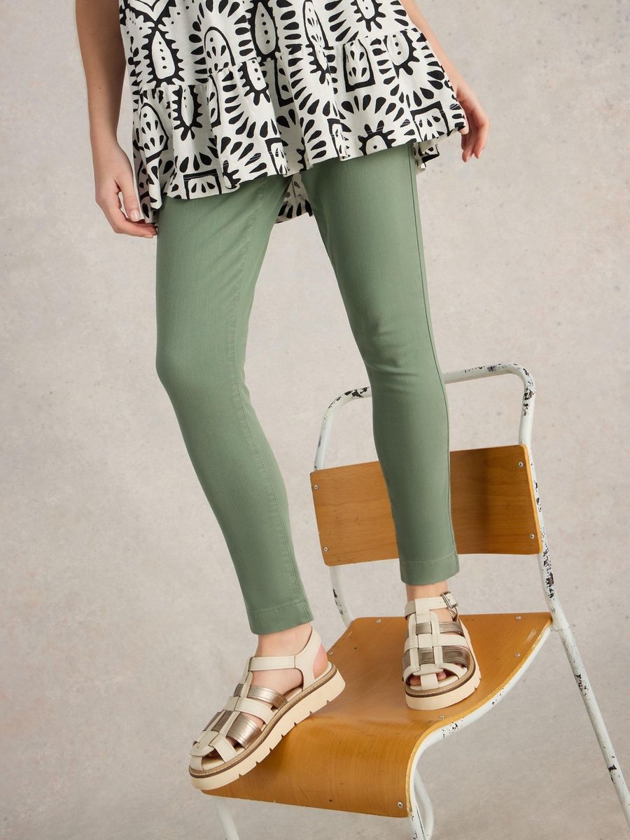 Cropped Stretch Jeggings mit Knöchelschlitz