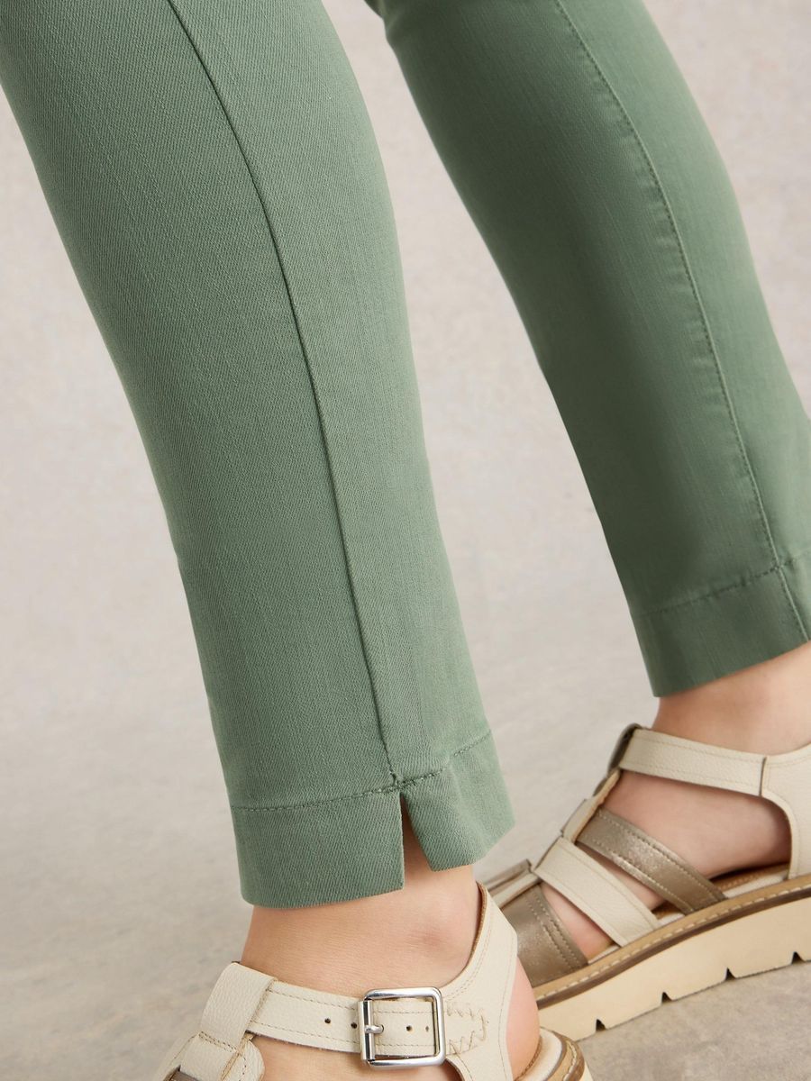 Cropped Stretch Jeggings mit Knöchelschlitz