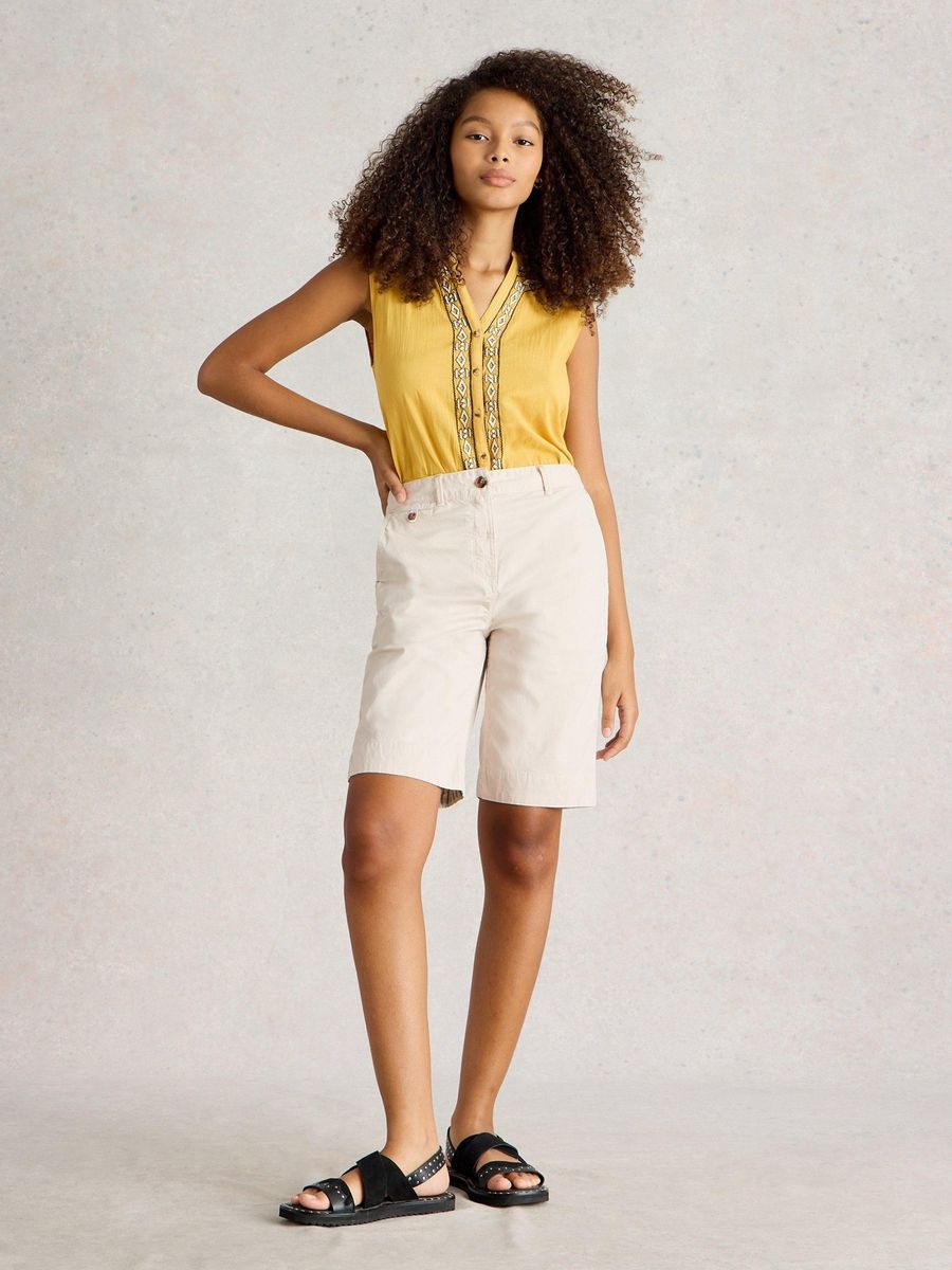 Knielange Bio-Baumwoll-Chino-Shorts