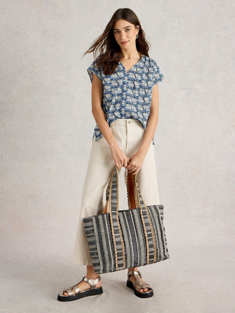 Bluse aus Bio-Baumwolle mit Blumendruck
