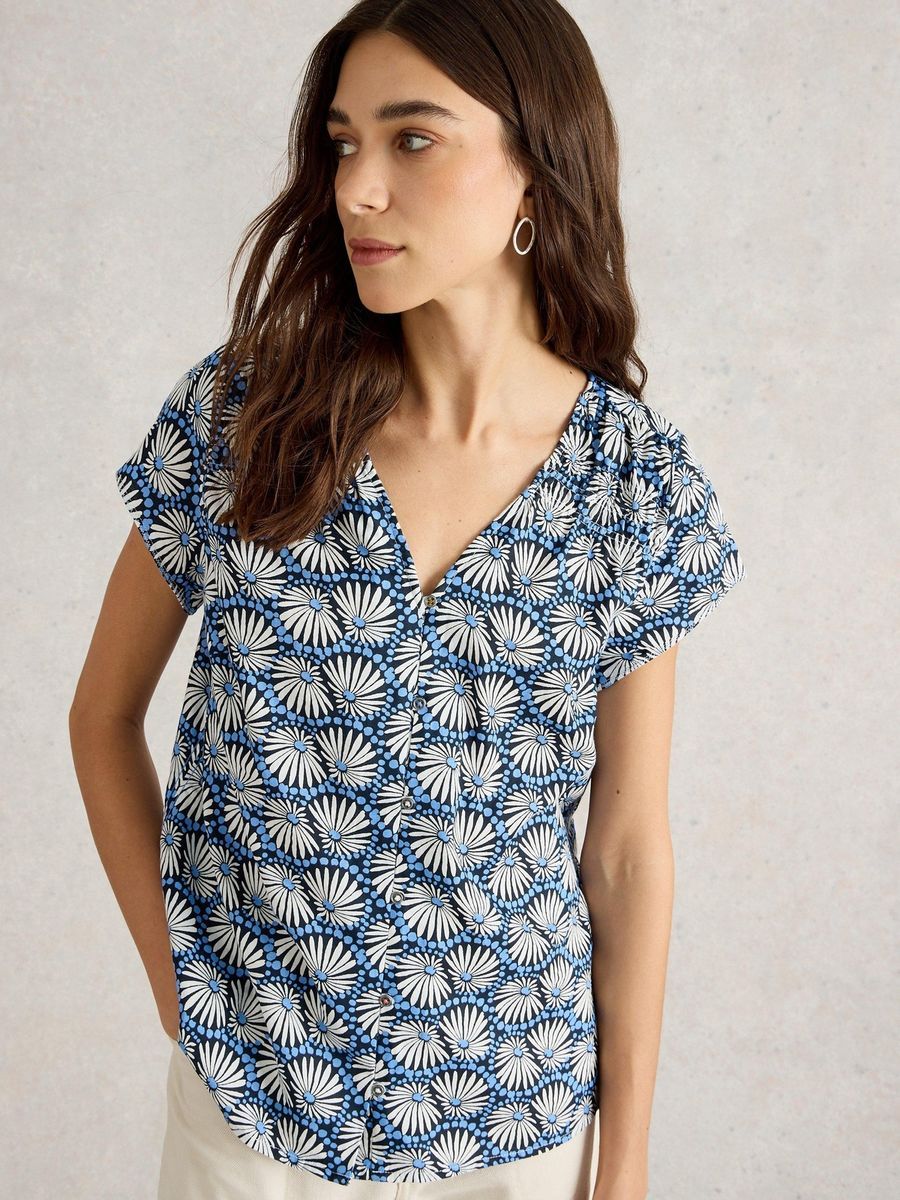 Bluse aus Bio-Baumwolle mit Blumendruck