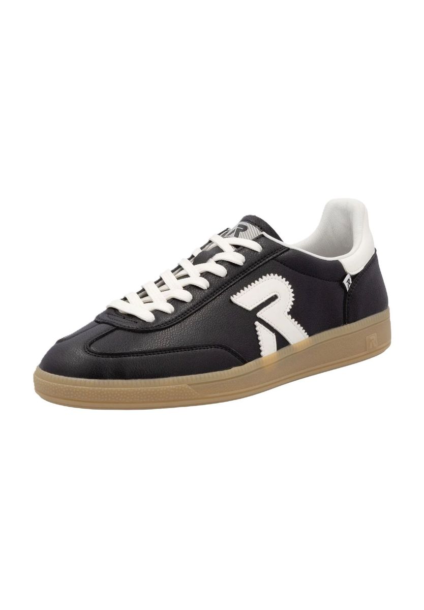 Herren-Sneakers aus schwarzem Leder im Retro-Stil