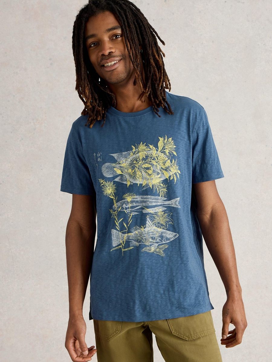 Baumwoll T-Shirt mit Grafikprint