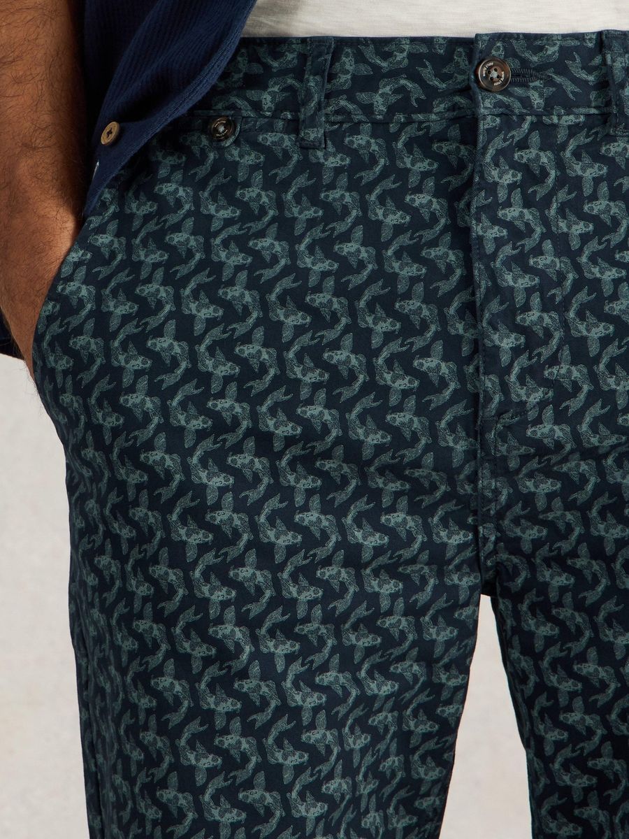 Bedruckte Baumwoll-Chino-Shorts