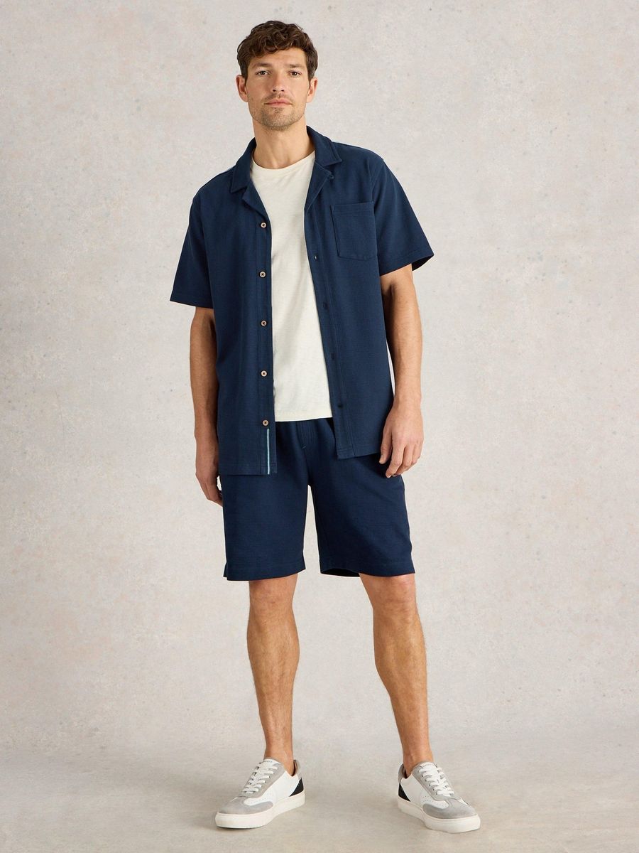 Herren-Jerseyhemd mit Rippstruktur und Tasche
