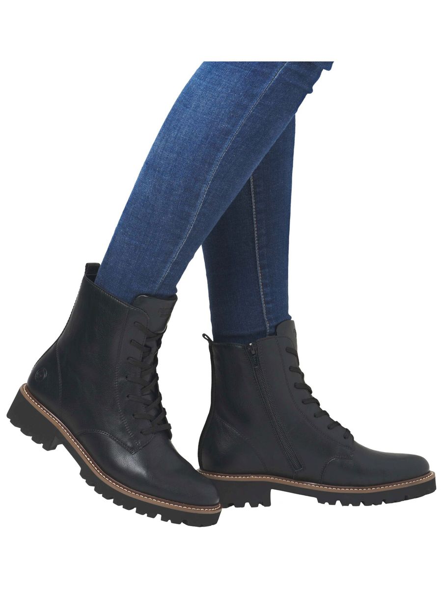 Leder-Schnürstiefeletten mit Warmfutter