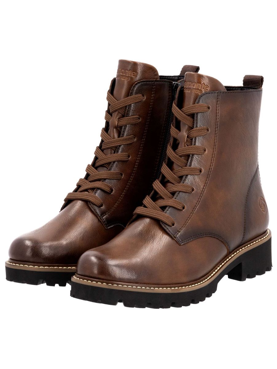 Schnürstiefelette aus Leder