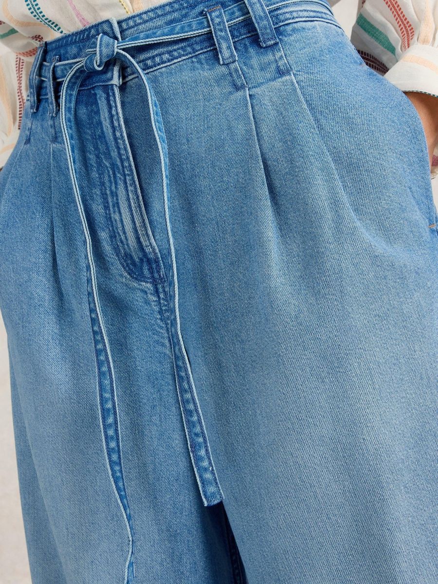 Weite Palazzo Jeans aus Denim