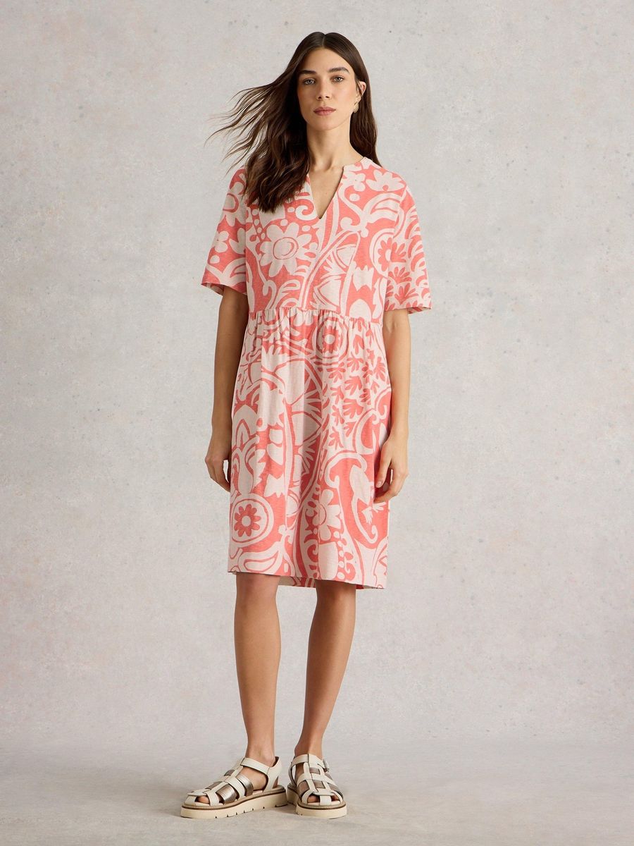 T-Shirt-Kleid aus Jersey-Baumwolle mit Print