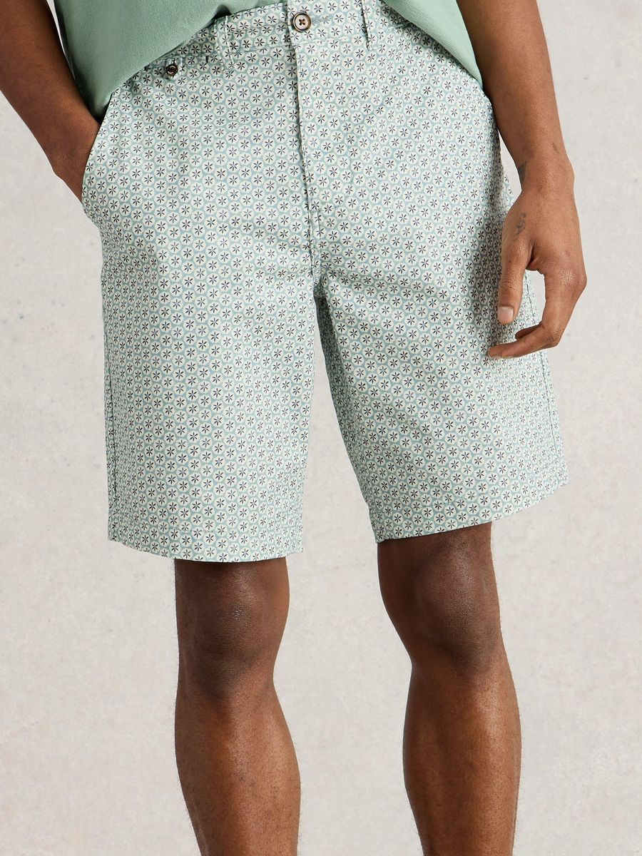 Chinoshorts aus Baumwolle mit Print