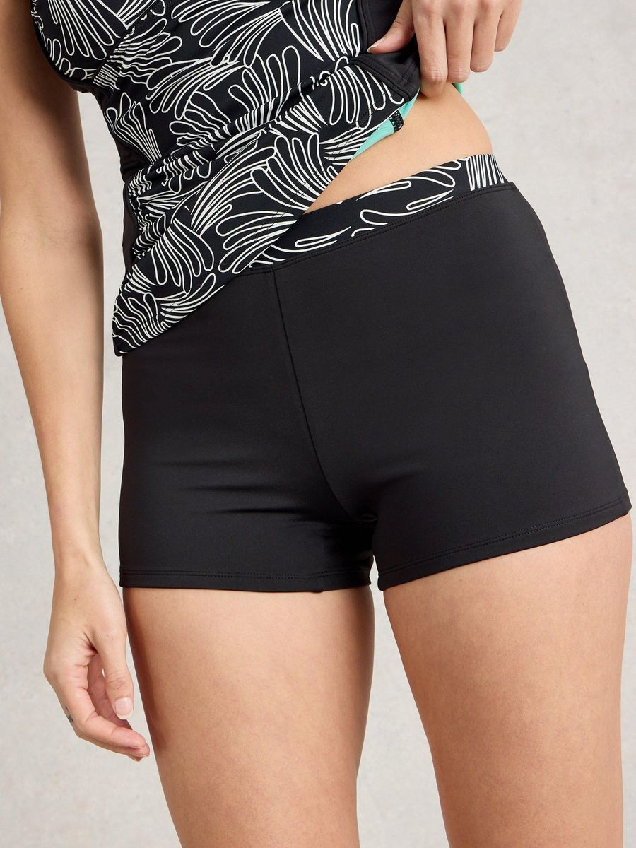 Schwarze Badeshorts mit elastischem Bund