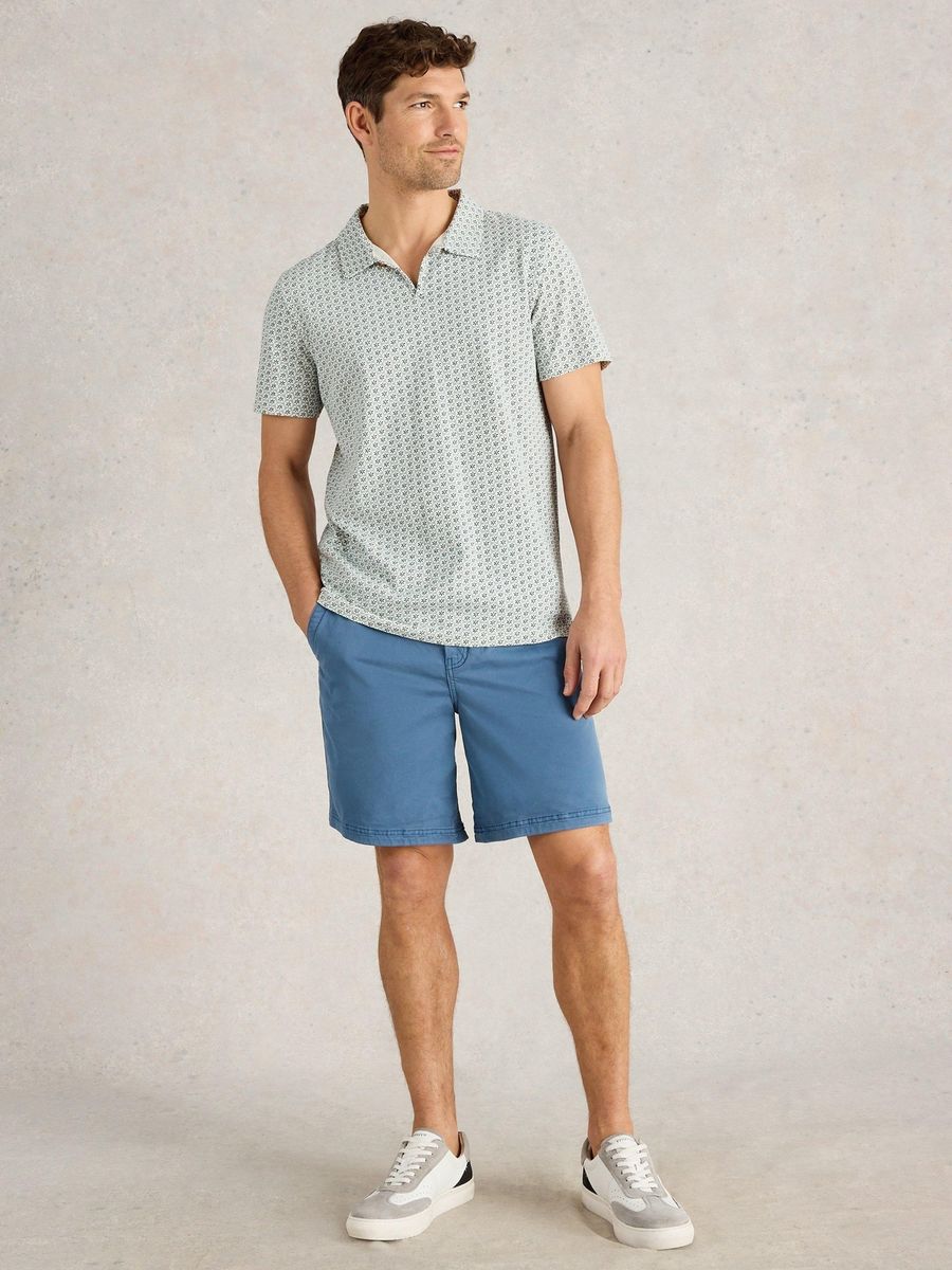 Kurzarm Poloshirt mit Geo-Print