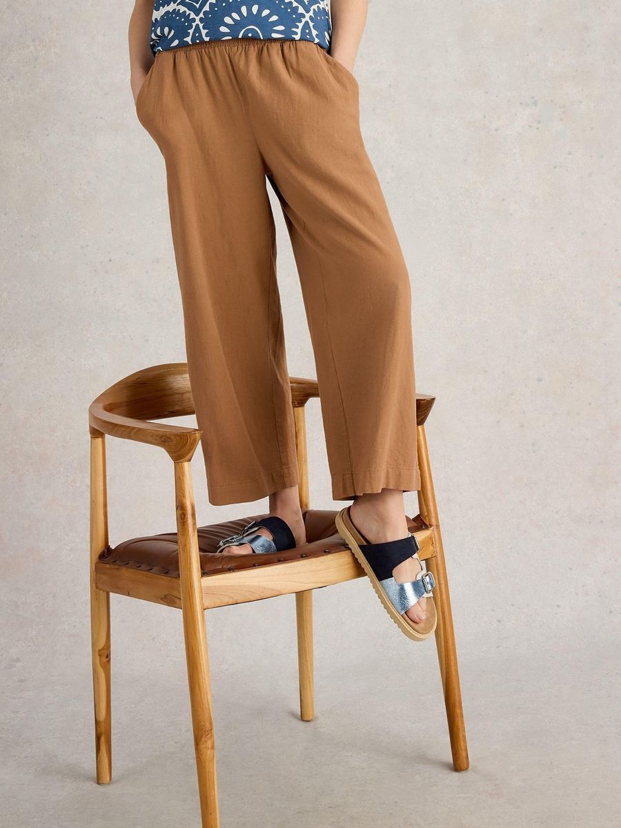 Culottes aus Leinenmischung mit Gummibund