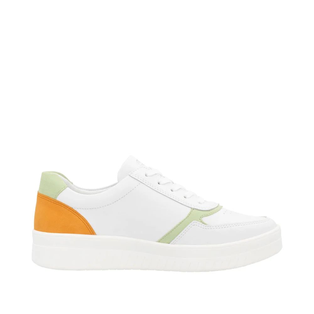 Leder-Schnürsneaker mit Reißverschlussdetail
