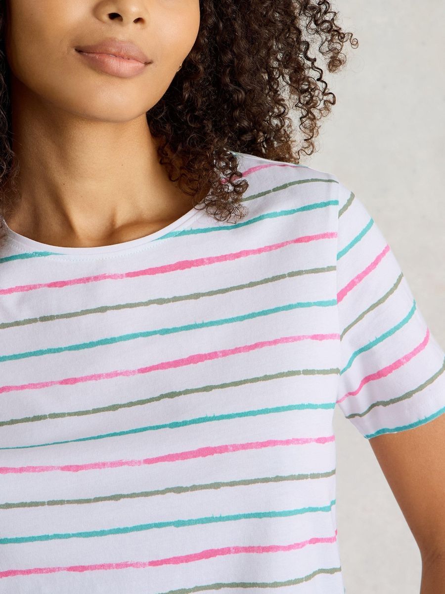 Klassisches gestreiftes Baumwoll-T-Shirt