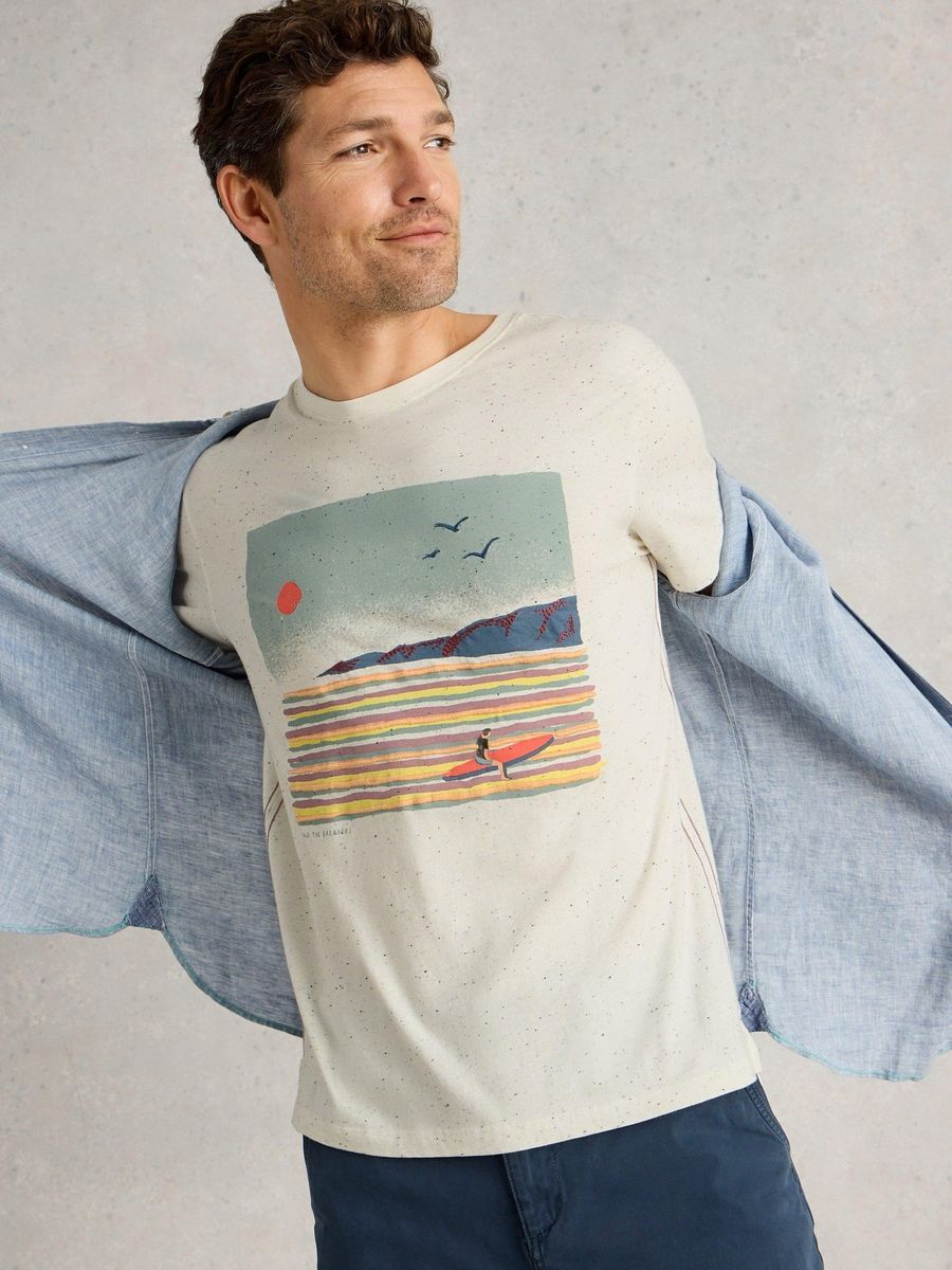 Abersoch Bio-Baumwoll T-Shirt mit Surfer-Grafik