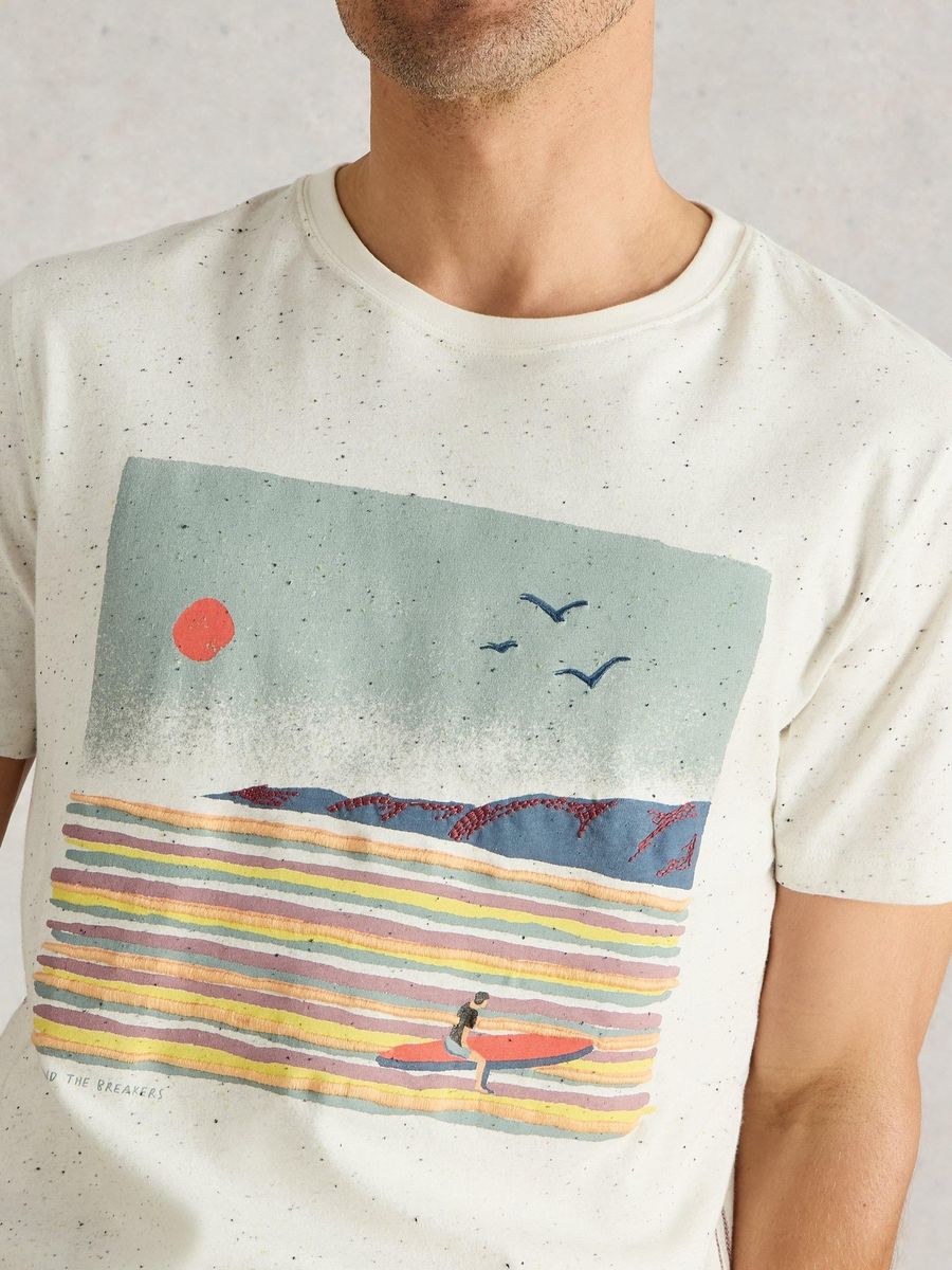 Abersoch Bio-Baumwoll T-Shirt mit Surfer-Grafik