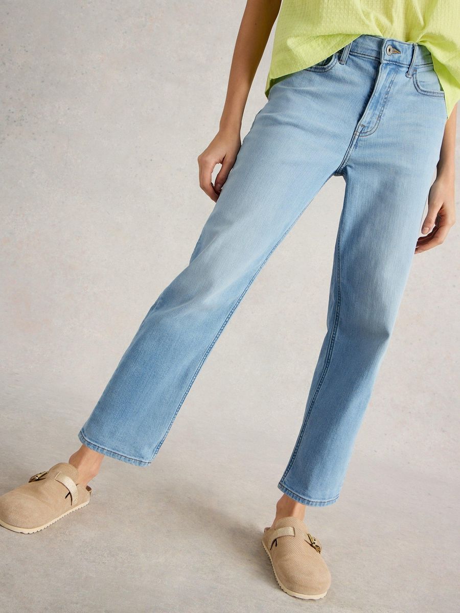 Cropped Jeans mit geradem Bein