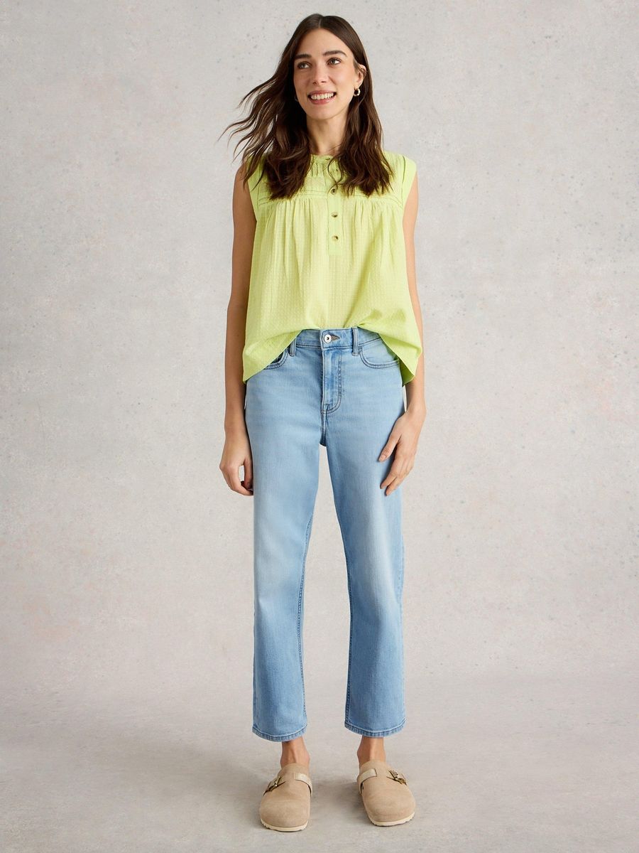Cropped Jeans mit geradem Bein