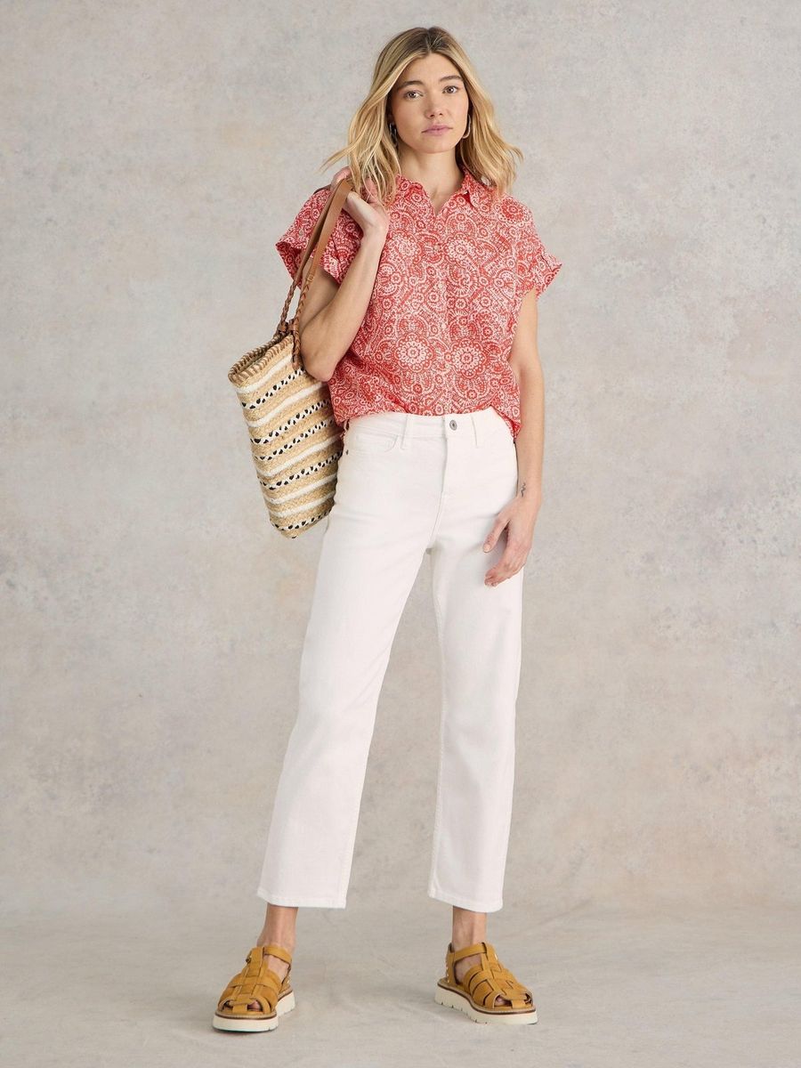 7/8-Jeans mit geradem Bein