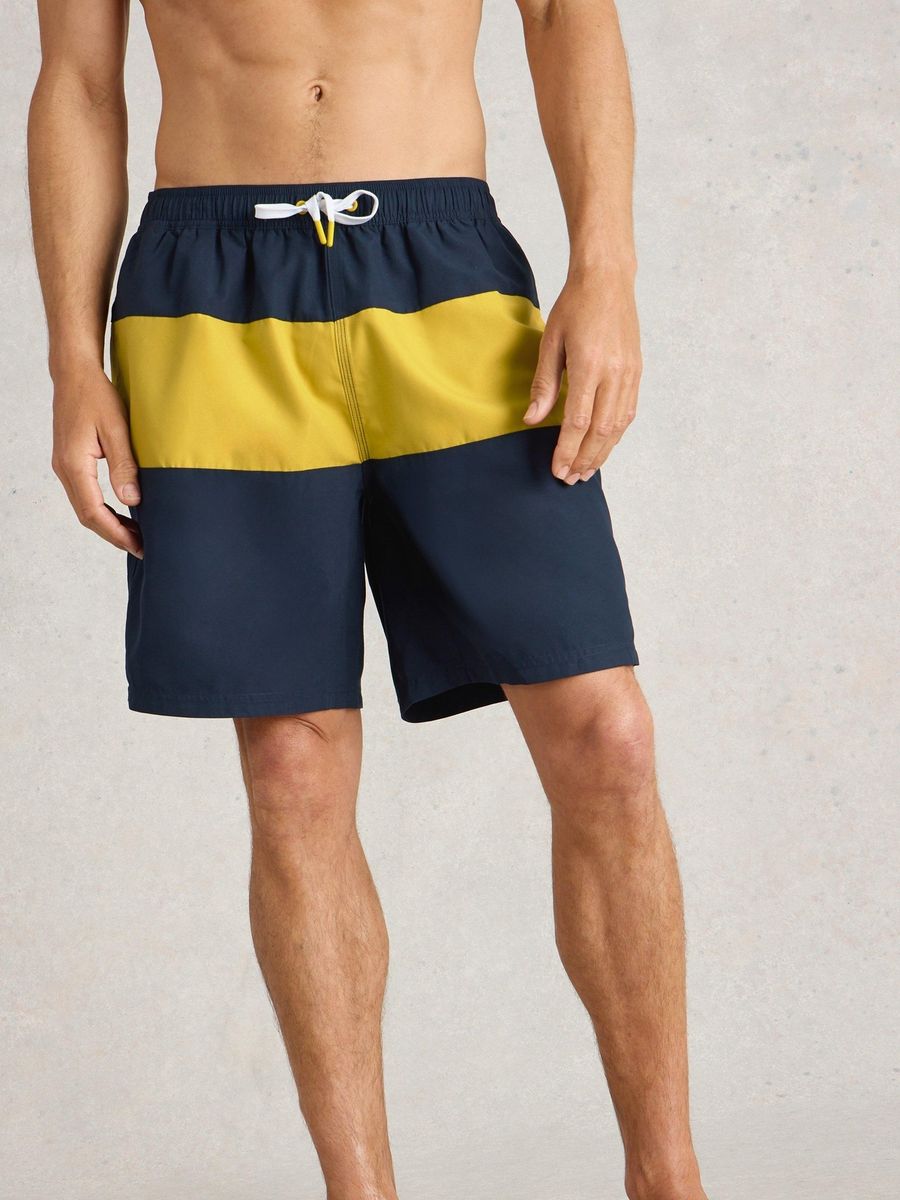 Color-Block Badeshorts mit Kordelzug