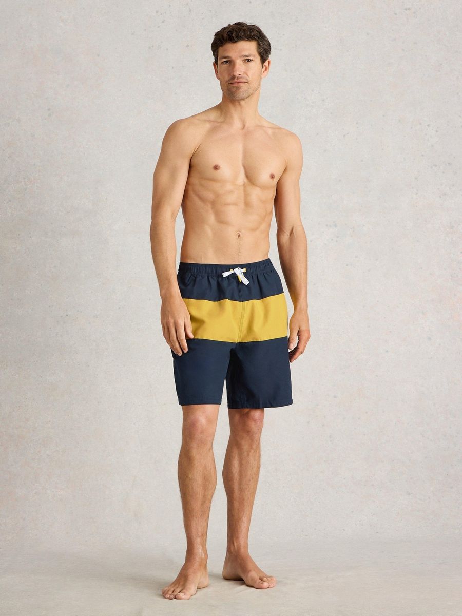 Color-Block Badeshorts mit Kordelzug