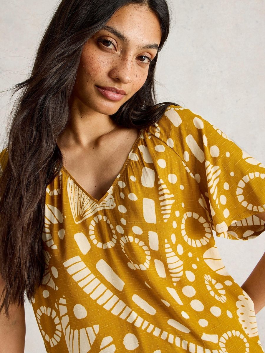 Locker geschnittene bedruckte Bluse
