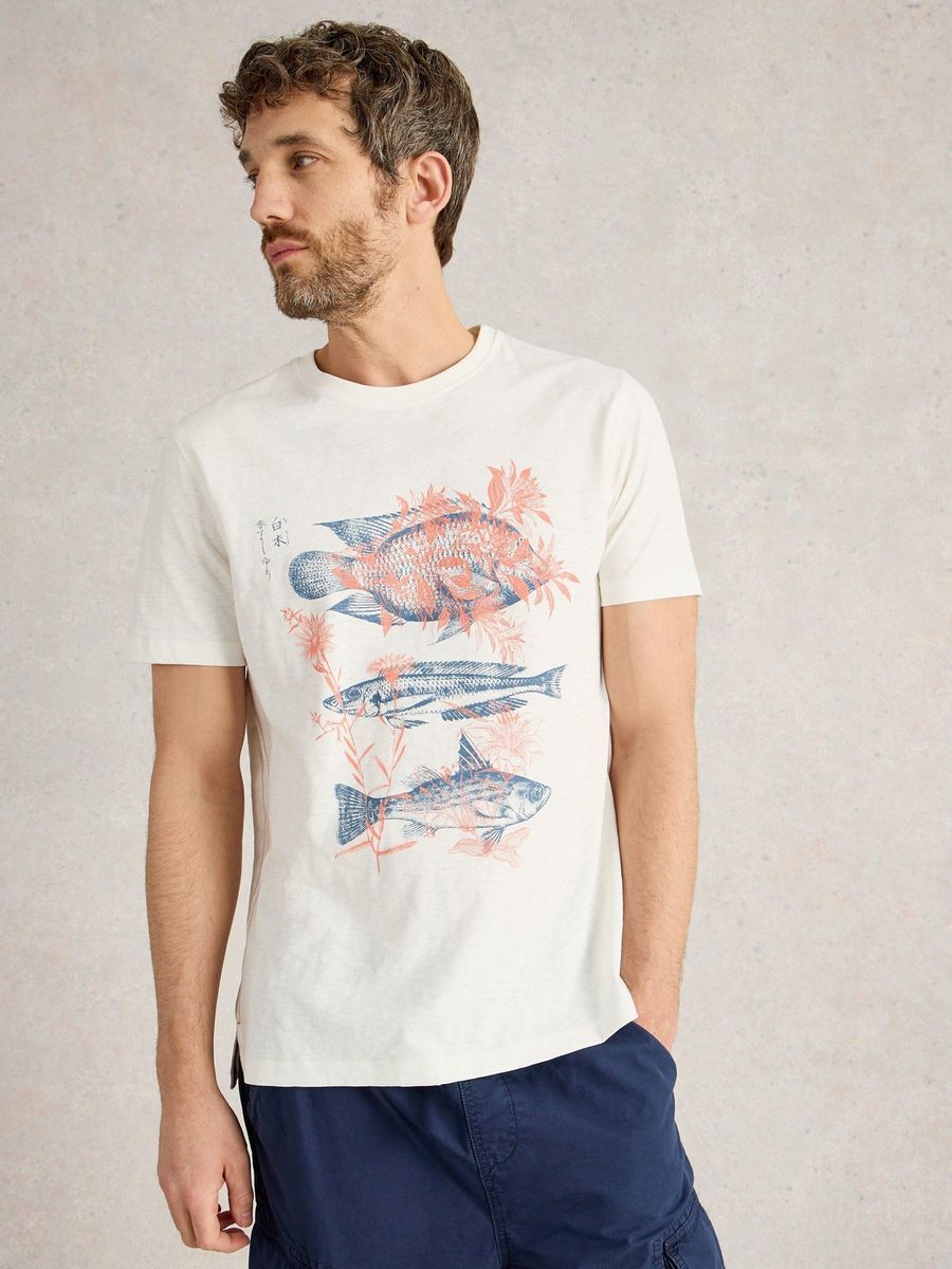 Herren T-Shirt mit Fischgrafik