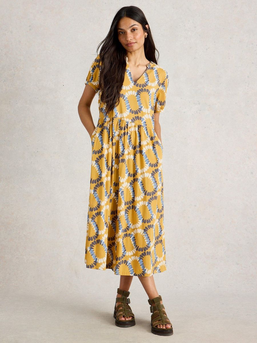 Jerseykleid aus Bio-Baumwolle mit Blumenmuster