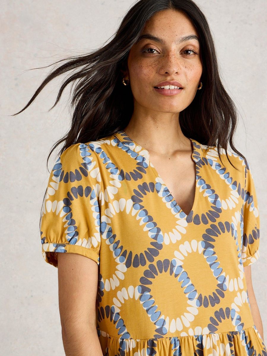 Jerseykleid aus Bio-Baumwolle mit Blumenmuster