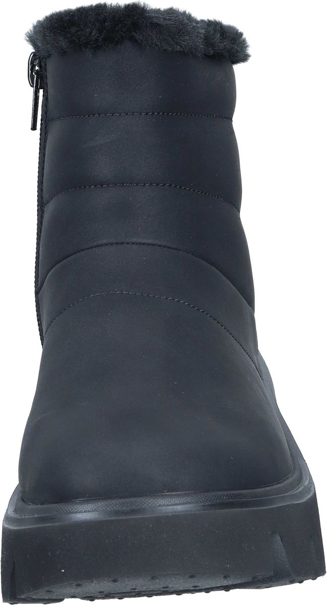 Schwarze Stiefeletten mit Kunstfellbesatz