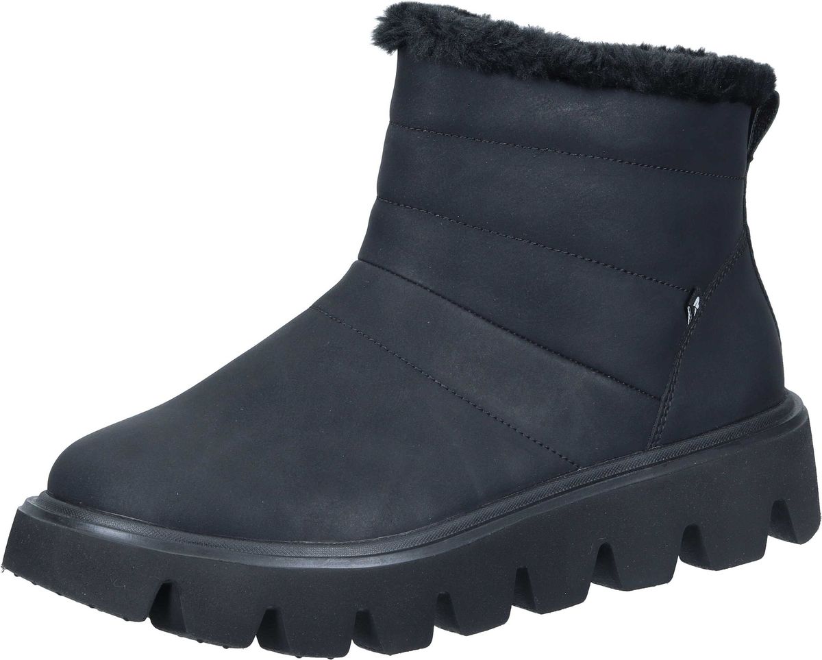 Schwarze Stiefeletten mit Kunstfellbesatz