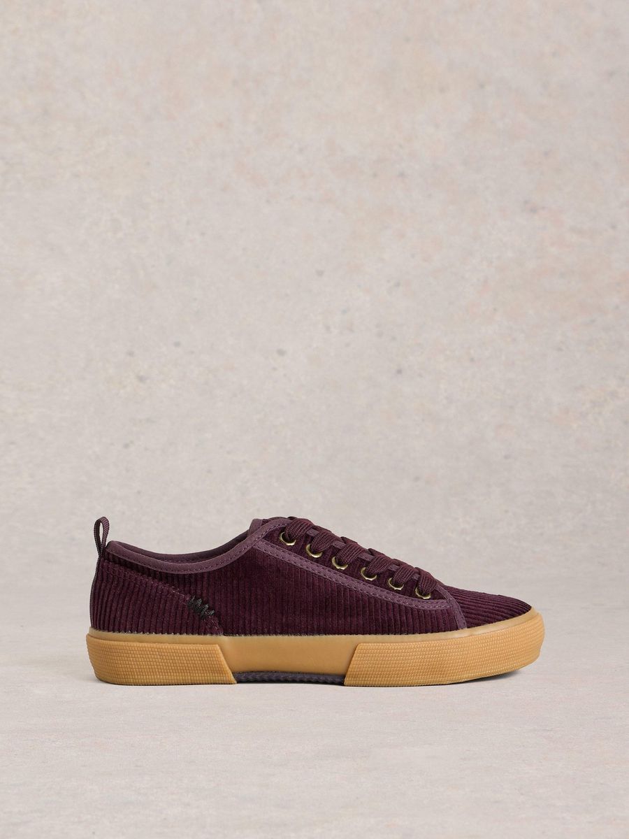 Kord-Sneaker mit flacher Gummisohle