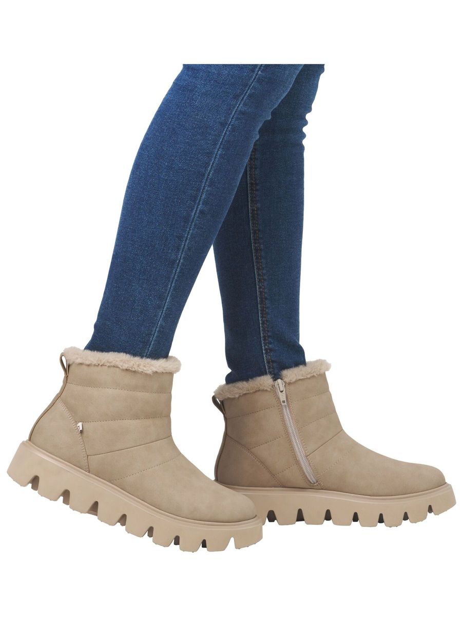 Beige Winterstiefelette für Damen