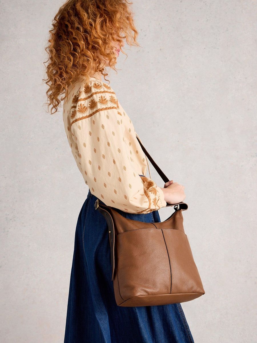 Leder Crossbody Hobo Tasche mit Riemen
