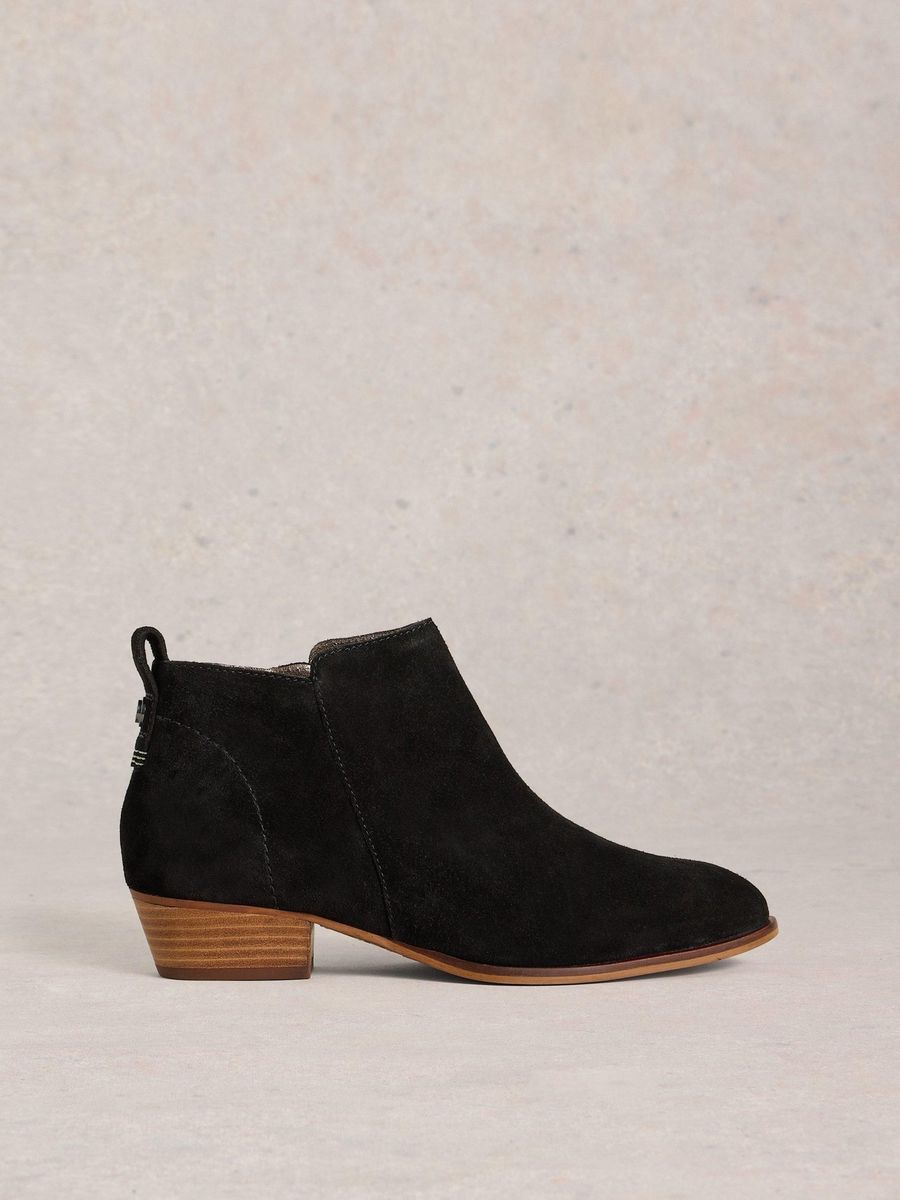 Wildleder-Stiefeletten mit Blockabsatz