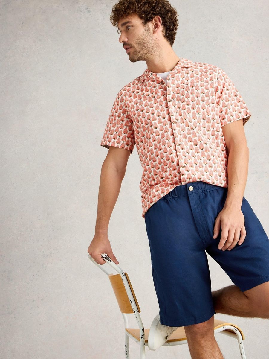 Shorts aus Leinenmischung mit Gummizug