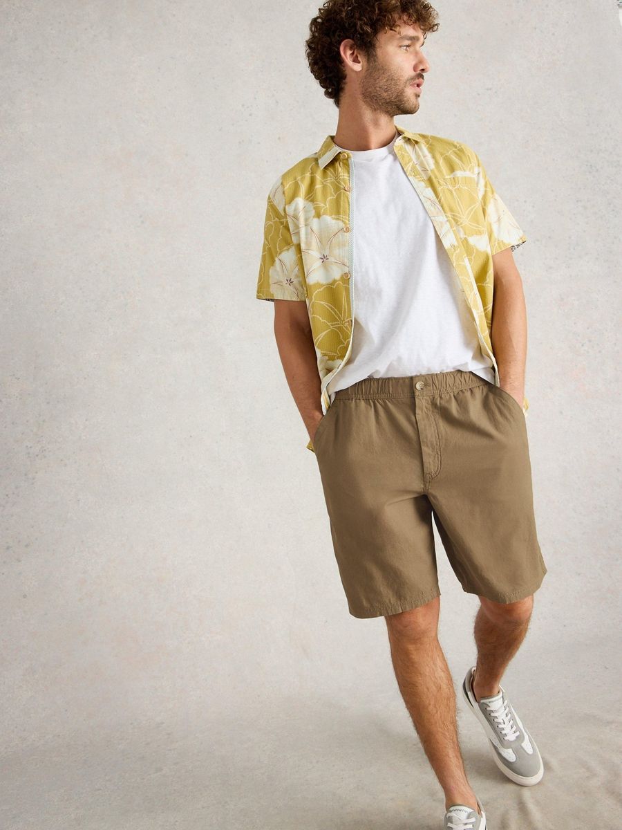 Shorts aus Leinenmischung mit Gummizug
